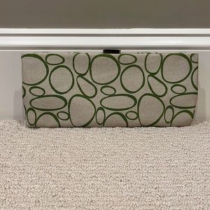 Angela Adams framed clutch purse bag with handle